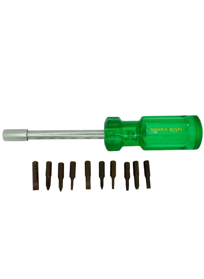Taparia BDSPF Steel (8.0 x 125mm) Bit Driver Set (Green and Silver, Pack of 9) - Image 1